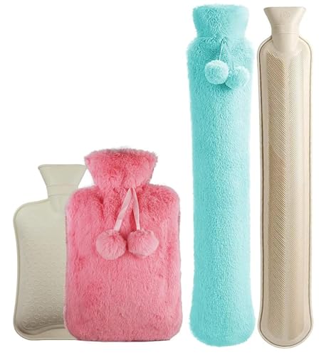 Bouillotte en fausse fourrure premium grande capacité lot de 2