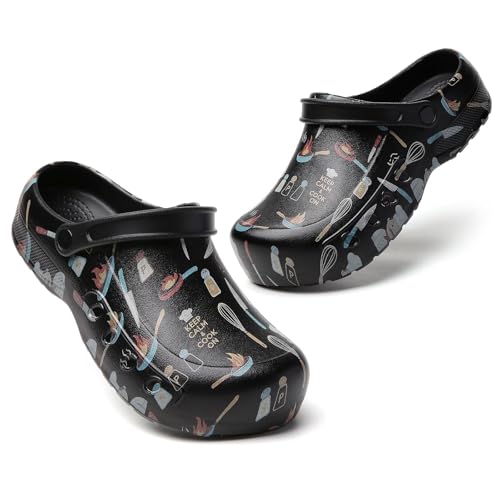 Image of Meidiastra Men Chef Clogs Slip Resistant Garden Clogs with Arch Support Safety Nursing Shoes Work Shoes Water Oil Resistant for Men Food Service