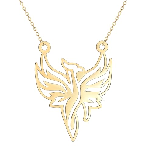 Collier oiseau de feu phénix pendentif anti ternissement homme femme
