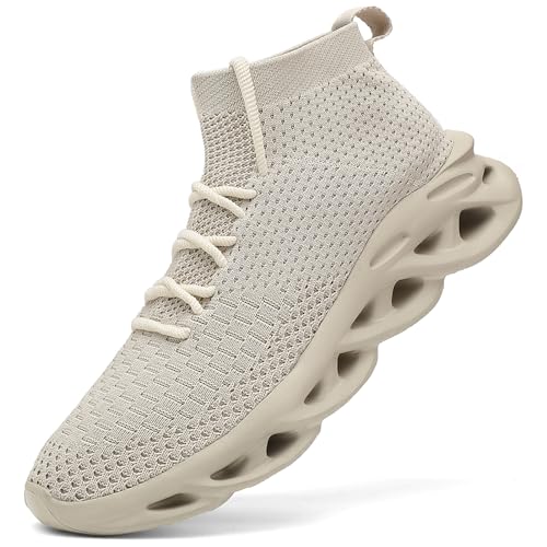 Men’s Fashion Walking Shoes Lightweight Breathable Sneakers – Mesh Knit Sock Sneakers for Gym, Casual, Running, Workout, Slip-On Sport Shoes
