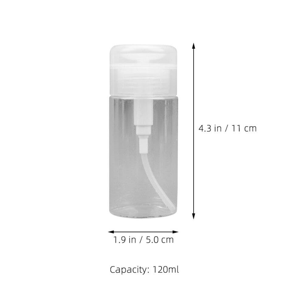 Push Down Pump, Nail Polish Remover Bottle Push Down Pump PET Empty Makeup Containers Empty Bottle 120ml