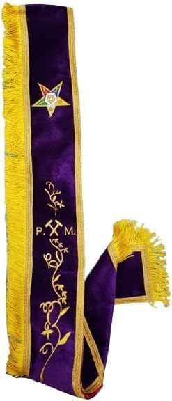 Masonic Regalia Free Mason Masonic Order of Eastern Star OES complete Sash AM Sash or Pm Sash