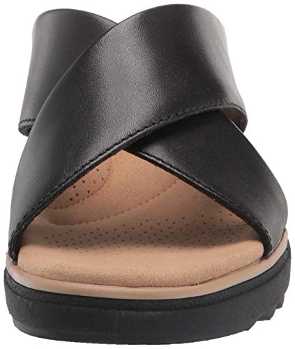 Clarks Womens Jillian Gem Wedge Sandal, Black Leather, 8.5 Us #TOP1