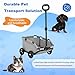 PAPABA Open-Ended Foldable Pet Stroller for Small Dogs & Cats - Lightweight 4-Wheel Travel Cart with 360° Rotating Handle, Breathable Mesh & Safety Buckle for Outings Grey