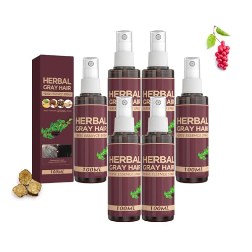 Spray vegetal para cabello gris, spray de color para el cabello con cobertura de relleno y espesante, esencia de cuidado de hierbas naturales, raíces de cabello de aspecto más grueso, seguro para