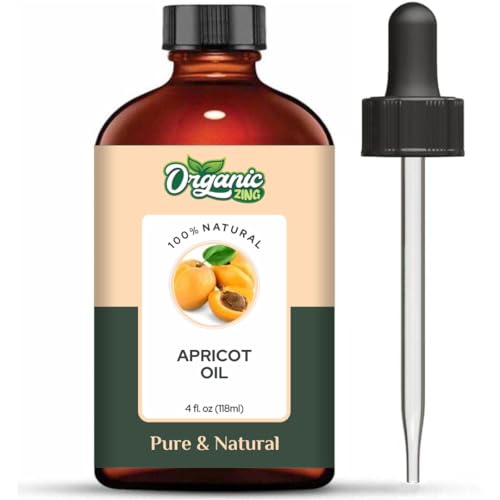 Image of Organic Zing Apricot Kernel Oil 118 ml - Cosmetic Grade Lightweight Carrier Oil for Skin & Hair Care | Smooth Fast-Absorbing Oil for Face, Body & DIY Formulations