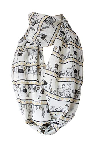 Etwoa Llama Pattern Infinity Circle Scarf2
