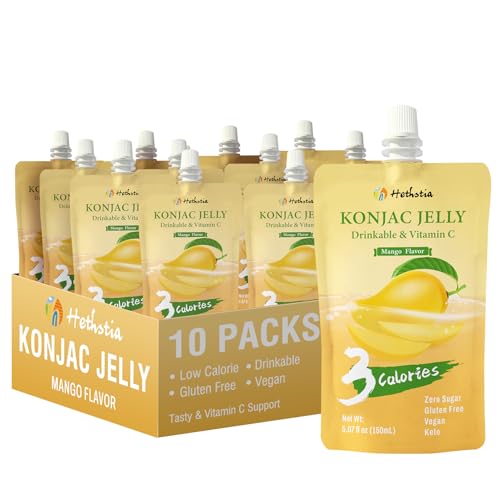 Hethstia Konjac Jelly Pouch Drinkable Mango Flavor, 10 Pack, Vegan - image 1