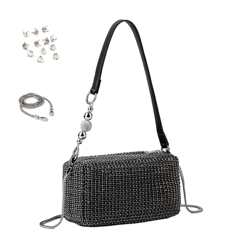 Sac à bandoulière élégant en strass pour une allure sophistiquée