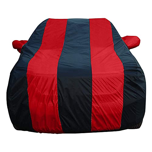 Image of Allextreme MXG5004 Car Body Cover Compatible with Mahindra XUV 300 Custom Fit Dustproof UV Heat Resistant Indoor Outdoor Body Protection (Navy Blue & Red with Mirror)
