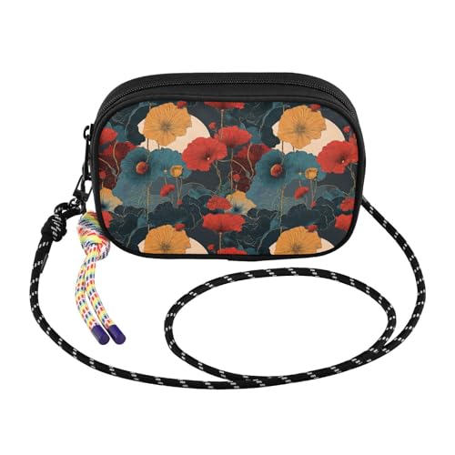 Mini Crossbody Phone Bag, 600D Oxford Fabric, Zipper Pocket, Removable Strap, Compact Sling Pouch for Travel, 102