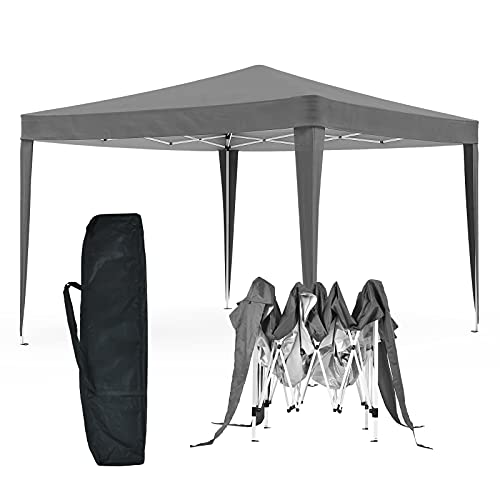Oppsbuy Gazebo Canopy Tent Pop Up Tent for Outdoor Wedding Garden, 2x2 Outdoor Marquee Gazebos Camping Canopy Wedding Folding Grey