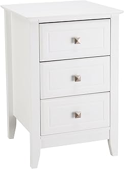 Bonnlo Upgraded White Night Stands for Bedrooms Set of 2, Modern Nightstand with 3 Drawers, Wooden Bed Side Table/Night Stand for Small Spaces, College Dorm, Kids’ Room, Living Room, 16W x 16D x 24H