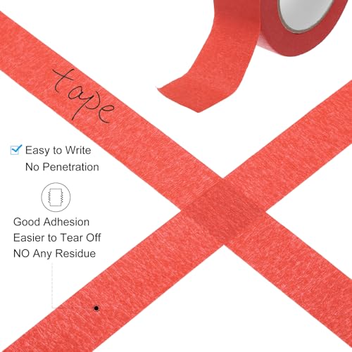 Image of PATIKIL Masking Tape 2 Inch x 60 Yard, General Purpose Adhesive Painting Tape Painters Tape for Arts Crafts Label, Red