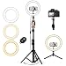 10.2" Selfie Ring Light with Tripod Stand & Cell Phone Holder for Live Stream/Makeup, HTLS Mini Led Camera Ringlight for YouTube Video/Photography Compatible with iPhone Xs Max XR Android