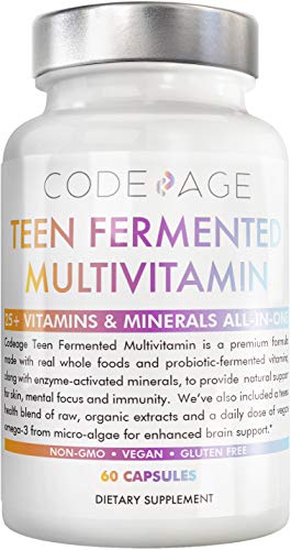 Codeage Teen Multivitamin - Organic Whole Foods + Probiotic Fermented Vitamins + Enzyme
