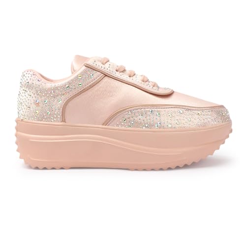 Image of Vendoz Women Wedding Party Bridal Glittery Embellished Sneakers 4041