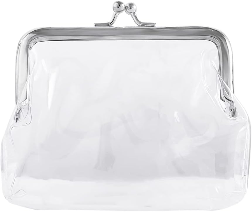 Kiss Lock Change Pouch,Clear Coin Purse for Women