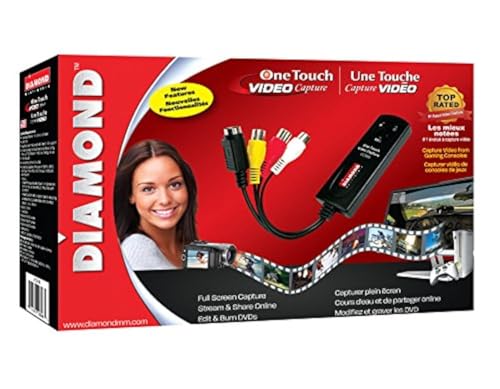 Diamond VC500SE One Touch VHS/Camcorder to Digital File Converter for Both Windows and Mac OS (Supports Mac OS Ventura) New Software