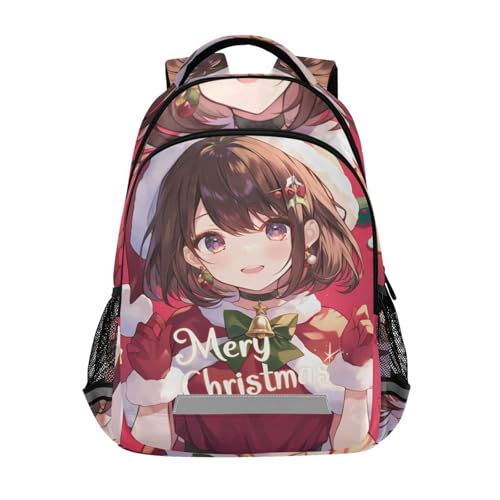 Sac à dos de Noël rouge pour enfants avec sangle poitrine garçons prop3