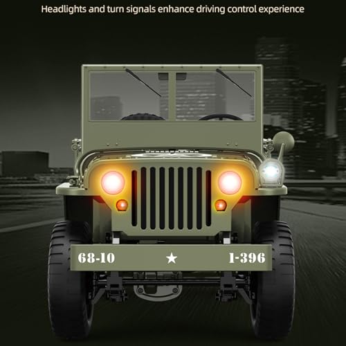Hylukon Remote Control Car, 2.4Ghz 4WD Off Road RC Jeep Rock Crawler Vehicle with Linked Lights, 1:10 Scales All Terrain Remote Control Trucks RTR Hobby RC Car for Teen Adults - Thumbnail 4