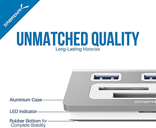 Sabrent Premium 3 Port Aluminum Usb 3.0 Hub With Multi In 1 Card Reader (12" Cable) For Imac, All Macbooks, Mac Mini, Or Any Pc (Hb-Macr) #TOP7