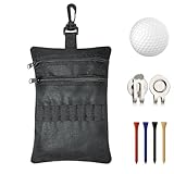 Nudorpn Golf Zubehör Tasche Beutel - Reißverschluss-Taschen Mit Gear-Clip In Den Maßen 20 Mal 14 Zentimeter - Für Herren Und Damen Golf Tee Und Ball Tasche,Für Erwachsene, Liebhaber, Freunde,