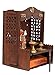 Beautiful Wooden Mandir/Temple for Home/Office/Shop Puja Ghar Wall Mounted Pooja Stand with Storage Cabinet Home Decor (. (DIY)(Brown)(15 inches)(Brown)