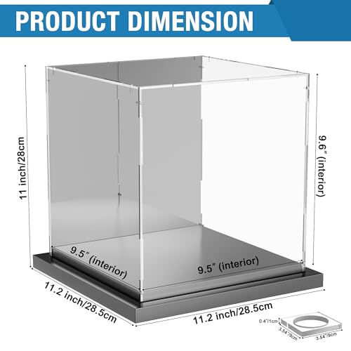 Xiomot Soccer Ball Display Case Clear Acrylic Display Case Box with Mirror Back and Black Metal Grooved Base Stackable Holder with Removable Built-in Soccer Ball Stand for Sports Collectibles - Thumbnail 2