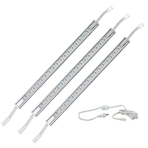 Image of 3 x 12 LED Strip Kit - Silver Cover with Cool White Light (6,000k) - Under Cabinet Furniture 120v /110v - Dimmable - Line Voltage - Professional Grade Electrician