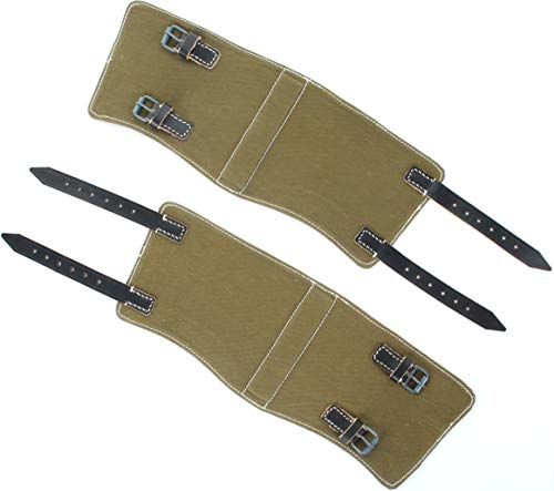 Epic Militaria Réplica WW2 Alemán Polainas De Cuero (Green & Black)