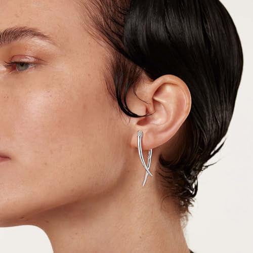 HZMAN Silver Earrings for Women Dainty Stud Earrings Hypoallergenic Lightweight Earring Jewelry Gift3