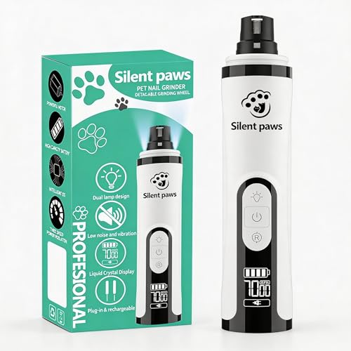 silent paws Quiet Pet Nail Grinder with LCD& Light