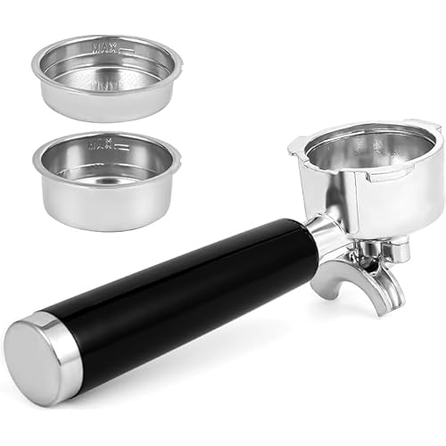 CASABREWS 51mm Stainless Steel Portafilter Set, 3 Ears Espresso Filter Holder with Double Spouts & 51mm Filter Baskets, Compatible for CASABREWS 3700 Essential and CM5418 Coffee Machine