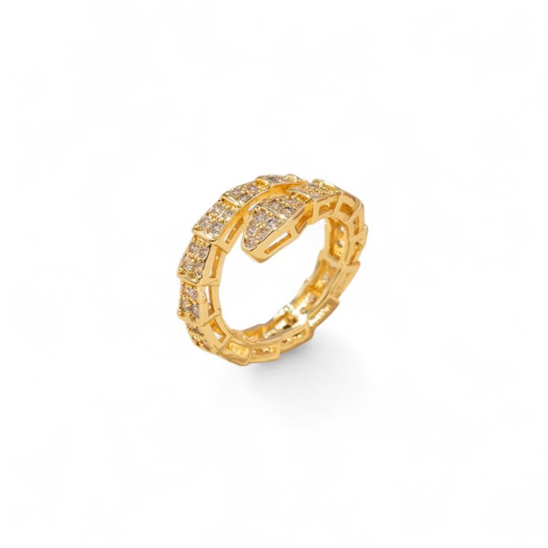 jewels galaxy Gold Plated Anti Tarnish Stainless Steel Snake Themed Adjustable Finger Ring (MYN-RNG-72169)-picture-35