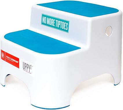 Prince Lionheart Dual Height UPPY2 Step Stool, Perfect Step Stool for Potty Training and in The Kitchen to Wash Hands, Grippy Non-Slip Top, Sturdy Base with Non-Slip Feet,