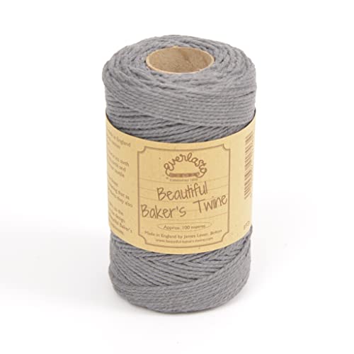 EVERLASTO Ficelle en Coton Solide pour travaux manuels Gris Ardoise 100 m 2 mm