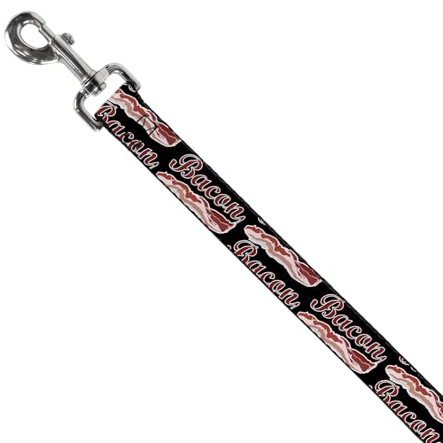 Laisse pour chien Buckle-Down avec sangle ultra-large motif Bacon Baseball Script - 3