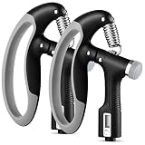Grip Strength Trainer 2 Pack, Hand Grip Strengthener, Forearm Strengthener with Adjustable Resistanc