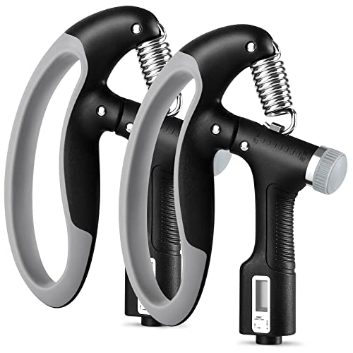 Grip Strength Trainer 2 Pack, Hand Grip Strengthener, Forearm Strengthener With Adjustable Resistance 22-220Lbs, Hand Gripper, Hand Exercisers For Strength Muscle Building And Injury Recover #TOP7
