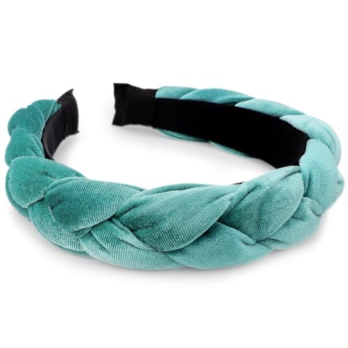 Image of DRESHOW Braided Headbands for Women Velvet Hair Hoop Elastic Criss Cross Hair Bands Accessories