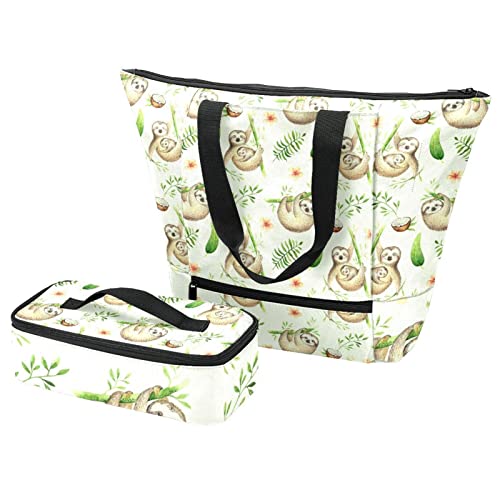 Sac fourre-tout paresseux multicolore pour pique-nique et voyage