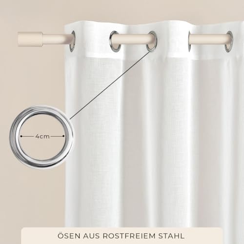 ROOM99 Gardine mit Ösen Novelia 400 x 250 cm Weiß, 1 Stück – Ansicht 4