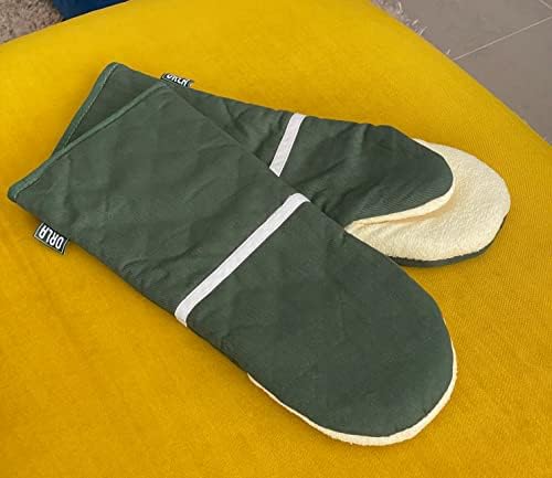 Orla Gauntlet Oven Glove- Oven Gloves Heat Resistant for Cooking- Heat Resistant Gloves with Long Arm (38cm)- 1 Piece, Green
