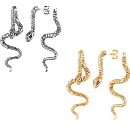 Snake-Earrings-for-WomenGold-Sliver-2025-Chinese-New-Year-Dangle-Vintage-Goth-3D-Retro-Animal-Serpent-Snake-Gothic-Punk-Stud-Halloween-Jewelry-Gifts-Set-for-Women