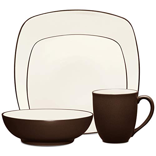 Noritake 4-Piece Colorwave Square Place Setting, Chocolate