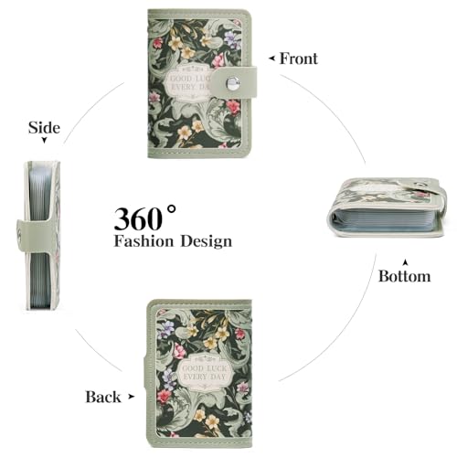 Image of RNIEGA Card Holder for Women Small Womens Wallet Vegan Leather RFID Blocking Transparent Card Case with 22 Slots