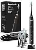 Aquasonic Black Series Ultra Whitening Toothbrush – ADA Accepted Electric Toothbrush- 8 Brush Heads & Travel Case – 40,000 VPM Electric Motor & Wireless Charging - 4 Modes w Smart Timer