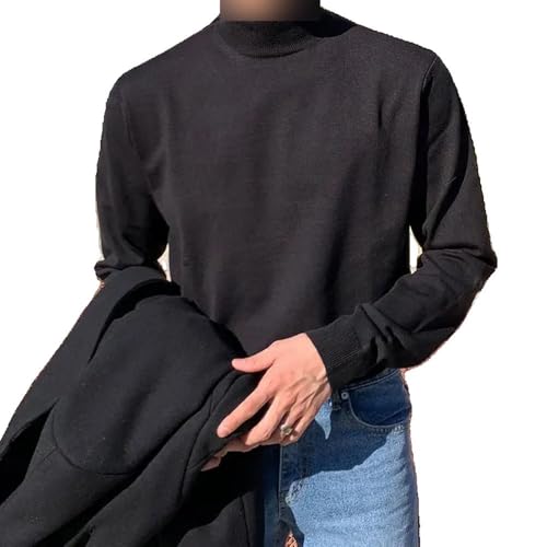 Solid- Half Turtleneck Bottoming Sweater Men Long Sleeve Korean Autumn and Winter Casual All-Match Pullover