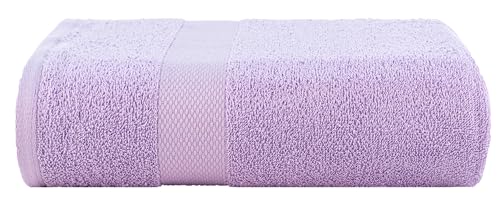 Image of Casa Copenhagen, Super Soft Feather Lite Collection 2 Pieces 100% Cotton Large Bath Towel (Size : 75 x 150 cm) - Electric Blue & Purple Rose